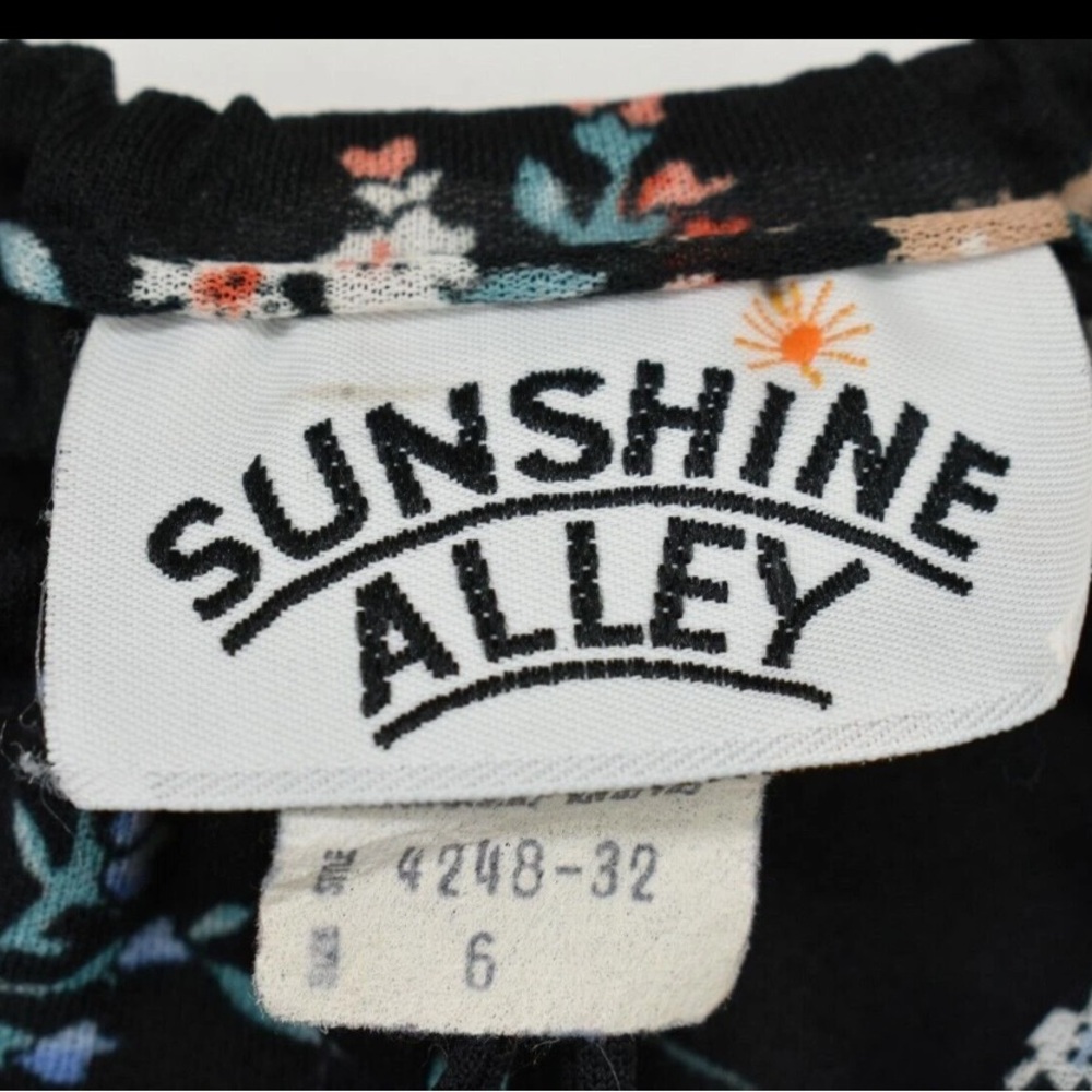 Vintage Sunshine Alley Paisley Print Midi Dress Size 6 Edgy Grunge Boho Flowy - Picture 5 of 8
